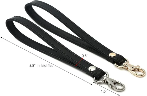 Vista 2 de Correa de muñeca de cuero para bolso, cartera, embrague, llavero, funda para teléfono celular