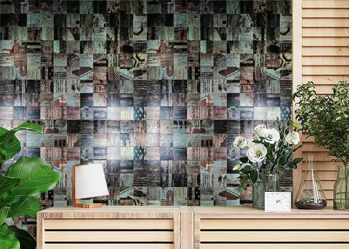 Vista 6 de 10 calcomanías de pared de mosaico compuesto de aluminio, impermeables, resistentes al calor, fáciles de cortar, baño/sala de estar/cocina