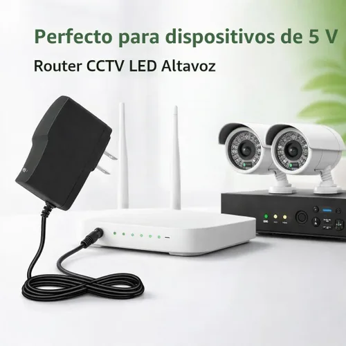 Vista 8 de Adaptador de corriente de repuesto 5V 1A Cable DC 0.2x0.1 in para Router