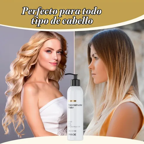 Vista 10 de Image Reconstructor Water - Mascarilla líquida para cabello dañado y tratado químicamente - Repara, hidrata y protege con pantenol, aminoácidos