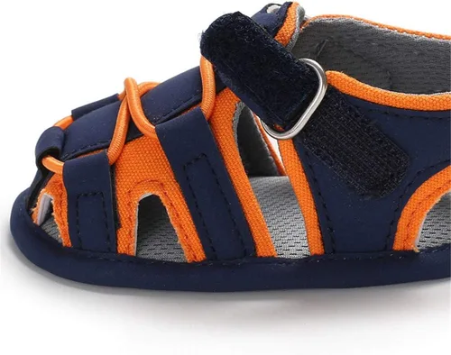 Vista 7 de HsdsBebe Sandalias de playa de verano para bebés, niños y niñas, transpirables, atléticas, antideslizantes, suela suave, zapatos de cuna para recién