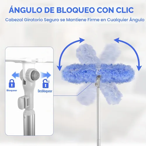 Vista 4 de Duster Mango extendido y plumero largo, compatible con Swiffer, 65.7