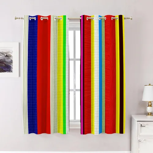 Vista 67 de Cortinas de cocina de hojas de arce otoñales para ventanas, hojas verdes y rojas sobre cenefas opacas negras, tratamientos de ventana de poliéster