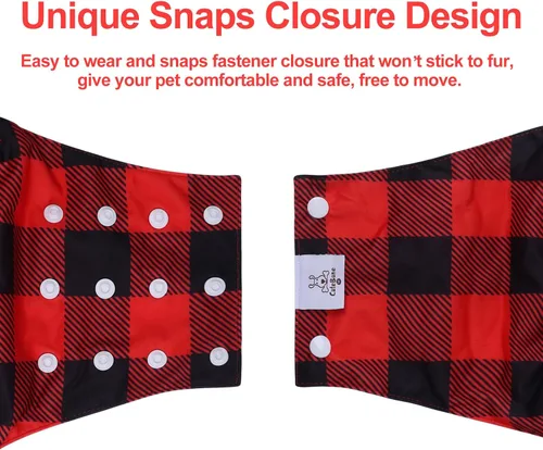 Vista 2 de CuteBone - Pañales lavables para perro macho con broches, reutilizables, 3 unidades por paquete, banda para la barriga para perros machos