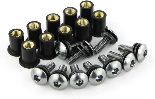 Vista 7 de GLoyer Motorcycle Windshield Motorcycle Windscreen Iridium Windshield Screws Bolts Accessories Compatible with YZF R15 2017 2018 2019 YZF-R15