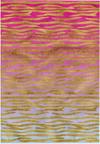 Vista 8 de 3dRose Pink to Blue Gradient Image of Gold Tiger Stripes Pattern 22x30 Bath Hand Pool Towel