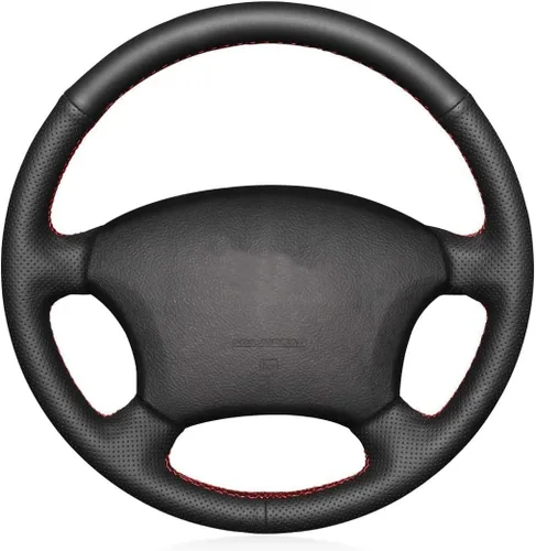 Vista 18 de Funda de Volante de Cuero Genuino de Ajuste Personalizado para Lexus LX450 1996 1997 / LX470 1998-2002 / Toyota Land Cruiser 1995 1996 1997 1998
