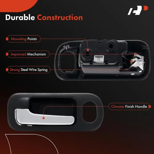 Vista 4 de A-Premium Manija de puerta interior delantera izquierda del lado del conductor con orificio de bloqueo compatible con Honda Civic 2002 2003 2004