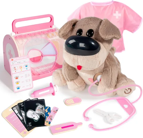 Vista 8 de Set interactivo de veterinario para perros, juego de veterinario para niños, regalo de cumpleaños para niños y niñas, kit de juguetes de simulación