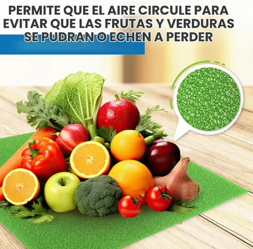 Vista 3 de Dualplex® Fruit & Veggie Life Extender Liner for Fridge Refrigerator Drawers, 13 x 10.5 Inches (4 Pack) – Extends the Life of Your Produce & Verde