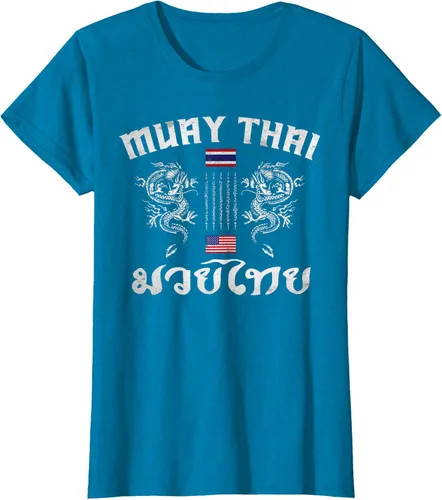 Vista 85 de Camiseta de equipo de entrenamiento de boxeo Muay Thai con bandera estadounidense de Tailandia, Negro, S