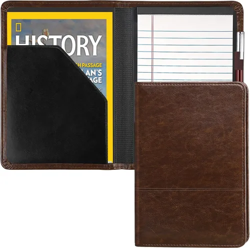 Vista 10 de Carpeta/Portafolio con Bloc, Mini Carpeta Portafolio con Bloc 5 x 8 Bloc de Escritura Tamaño Legal, Organizador de Documentos A5 para Hombres