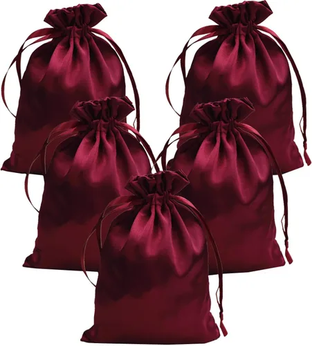 Vista 7 de 35 Piezas Bolsas de Regalo de Satén Beige de 5 x 7 Pulgadas - Bolsas de Baby Shower - Bolsas de Favores de Boda - Bolsa de Tela con Cordón - Bolsas
