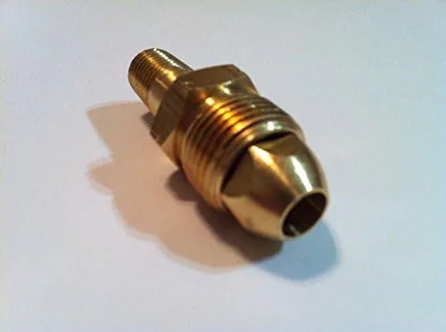 Vista 2 de BBQ Conector POL de flujo completo de montaje de gas propano LP 1/4" MNPT