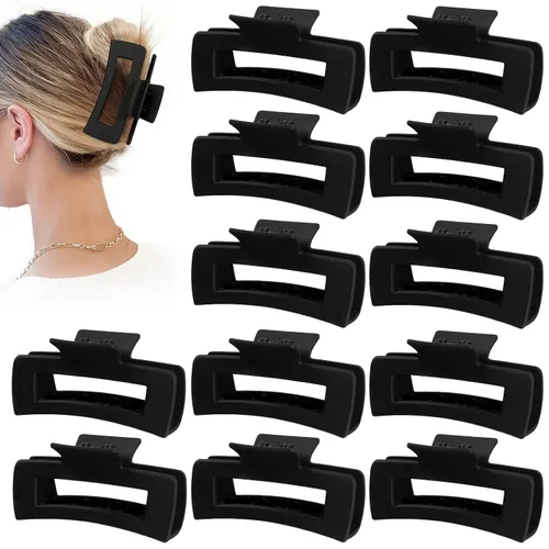 Vista 18 de Sisiaipu Accesorios para el cabello grandes de 4.1 pulgadas, 12 pinzas cuadradas grandes para cabello grueso, clips a granel jumbo para mujeres