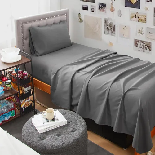 Vista 7 de Dorm Haul® - Juego de sábanas cómodas para la universidad, tamaño individual XL, color gris Antártida