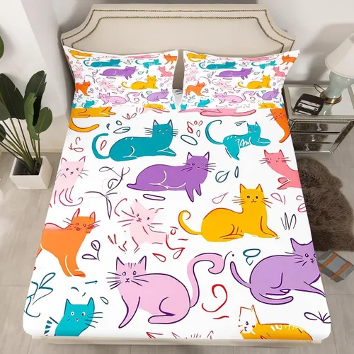Vista 17 de Sábana bajera ajustable de tamaño individual para niños, diseño de animales marinos náuticos, juego de ropa de cama coral bajo el mar, juego de ropa