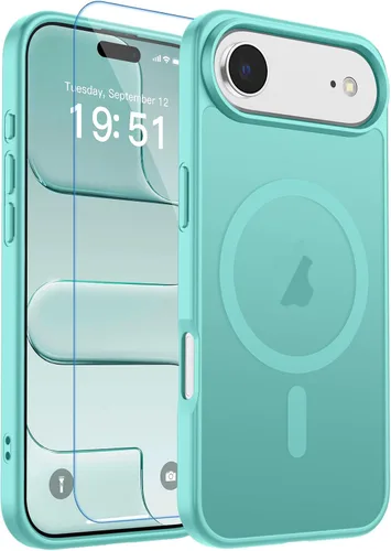 Vista 129 de zapica Funda magnética para iPhone Air, con protector de pantalla de vidrio templado, compatible con MagSafe, translúcida mate, a prueba de golpes