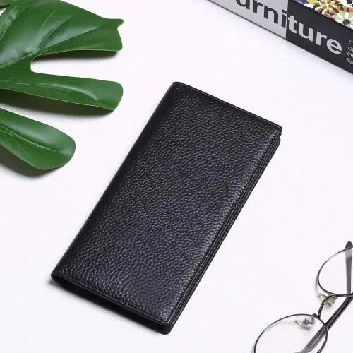 Vista 5 de GOIACII - Carteras para mujer con bloqueo de RFID, cuero ultradelgado, tarjetero, cartera de mano 1-Natural-A-Negro