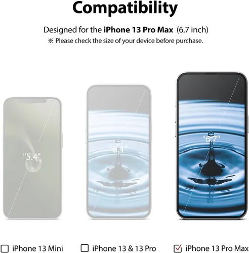 Vista 2 de Ringke Protector de pantalla de vidrio de cubierta completa compatible con iPhone 13 Pro Max, antiarañazos, compatible con fundas, cobertura