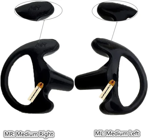 Vista 4 de Lsgoodcare 3 pares de tapones de silicona de repuesto para los oídos, color negro medio (izquierdo y derecho) para auriculares de radio