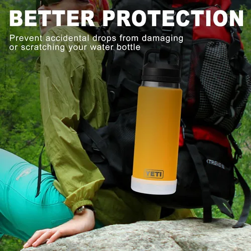Vista 3 de Funda protectora de silicona para el fondo de la bota, compatible con botellas YETI Rambler de 36 oz, protector de parachoques con cancelación