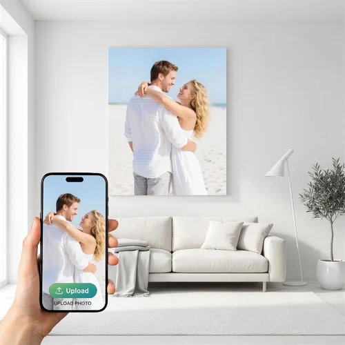 Vista 5 de Lienzo impreso con tus fotos, lienzo personalizado, arte de pared para boda, bebé, perro, familia, decoración del hogar, regalos personalizados