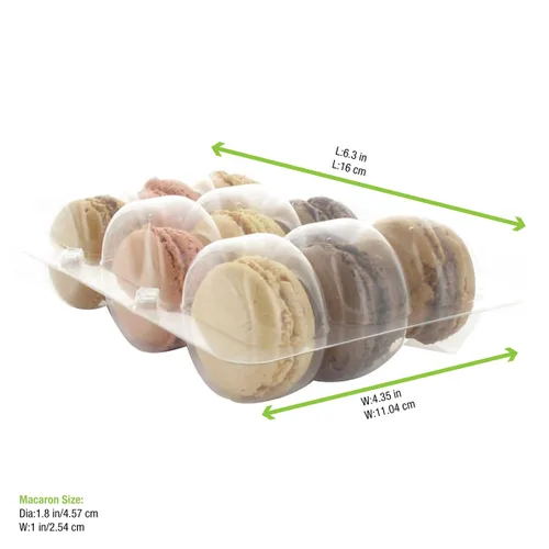 Vista 7 de PacknWood 210MACINS3 - Macaron de plástico transparente, cajas transparentes de macarrón, caja de almacenamiento de macarrones, caja de macarrón