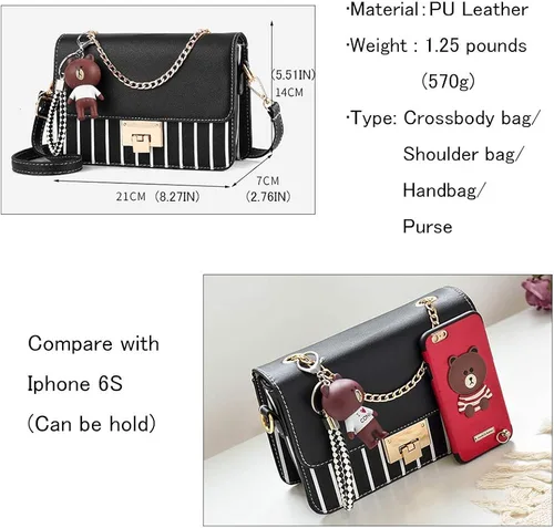 Vista 5 de Bolso cruzado de hombro para mujer bolsos pequeños de cuero bolsos de moda