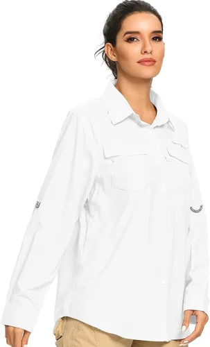 Vista 2 de Camisa de protección solar UPF 50 para mujer camisa de manga larga para pesca senderismo secado rápido transpirable