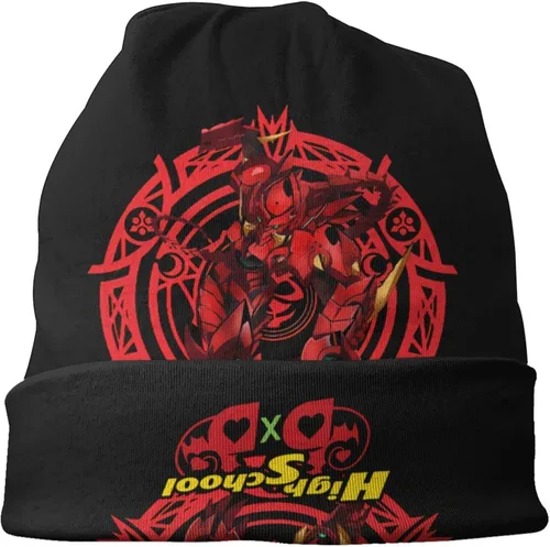 Vista 3 de Anime High School DxD Beanie Hat para hombres y mujeres verano fino sombreros de punto calavera negro, Negro