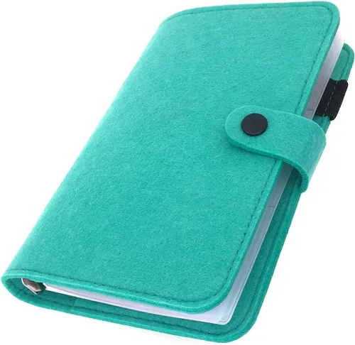 Vista 45 de Carpeta de fieltro A5 con páginas y juego de bolsillos para carpeta, color menta aguamarina