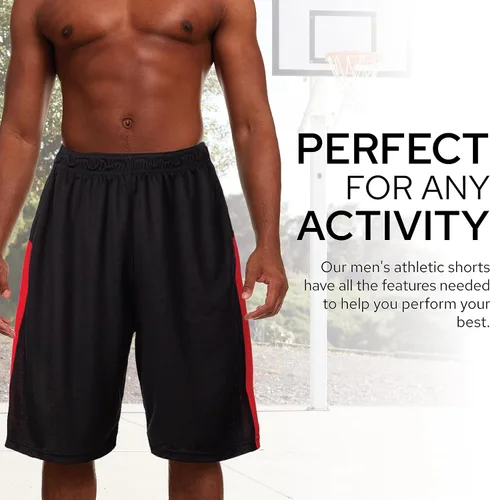 Vista 3 de Pantalones cortos deportivos para hombre, pantalones cortos de baloncesto para hombre, pantalones cortos activos para entrenamiento, gimnasio, correr