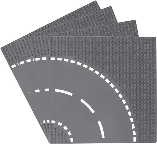 Vista 8 de Kit de bloques de construcción clásicos de carretera City Street Curve Road de 10 x 10 pulgadas, placa base de ciudad para ladrillos