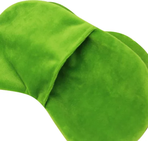 Vista 4 de Divertida máscara de sueño de rana verde, máscara de felpa suave ajustable con los ojos vendados para hombres, mujeres, niños, viajes, siesta