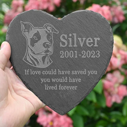 Vista 2 de Memorial personalizado de American Staffordshire Terrier, lápida de American Staffordshire Terrier, condolencias por pérdida de American