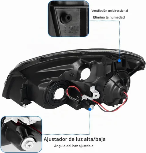 Vista 4 de DWVO Conjunto de faros delanteros compatible con Faros Altima 05 06 2005 2006 2006, par de repuesto para el lado del conductor y del pasajero