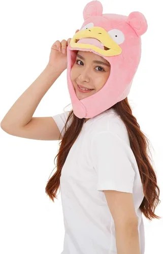 Vista 3 de SAZAC Gorro Kigurumi de Slowpoke acogedor y cálido con solapas para las orejas, gorro de Pokémon para adultos, sombrero lujoso para Halloween
