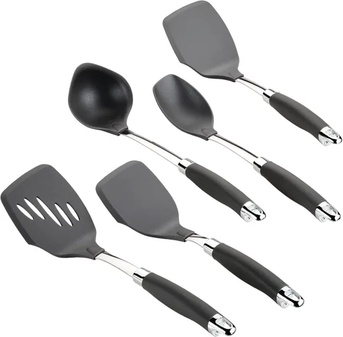 Vista 6 de Anolon SureGrip tenedor de carne de acero inoxidable/herramienta de cocina, 13.25 pulgadas, gris, 46288