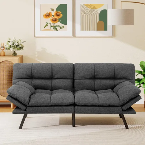Vista 9 de Opoiar 267PU-BK Sofá cama, negro-1