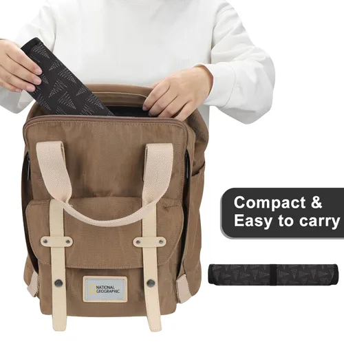Vista 6 de Accmor Cambiador de pañales portátil, tapete cambiador de pañales de piel sintética, tapete cambiador de bebé impermeable para viajes o uso
