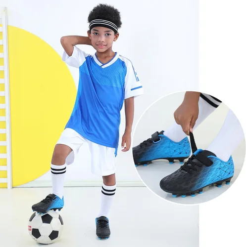 Vista 3 de Brooman - Tenis de fútbol, exteriores y atletismo para niñas o niños, con tacos, firmes sobre el suelo