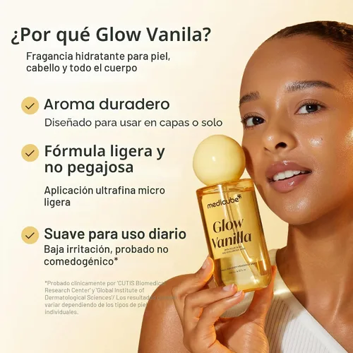Vista 6 de medicube Bruma de fragancia Glow Vanilla para cabello y cuerpo, 3.38 onzas