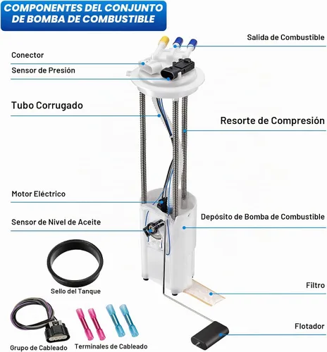 Vista 4 de Ensemble de bomba de combustible compatible con camioneta Silverado de Chevy, compatible con GMC Sierra, 1999-2004 4.3L 4.8L 5.3L 6.0L 8.1L