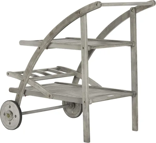 Vista 4 de Safavieh Outdoor Collection Lodi - Carrito de té, gris lavado