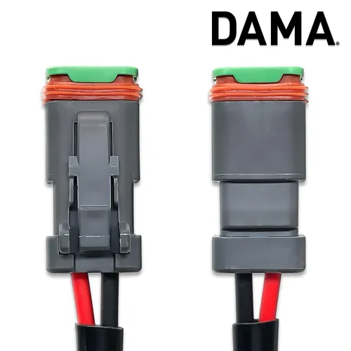 Vista 4 de DAMA Deutsch DT 2 pines enchufe hembra arnés de cableado hembra Conectores de coleta para cable a cable luz de trabajo LED, barra de luz LED