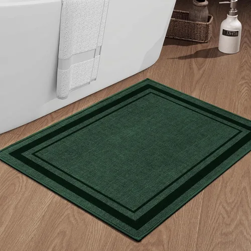 Vista 35 de chakme Juego de 2 alfombras de baño ultrafinas, absorbentes, antideslizantes, lavables a máquina, color beige oscuro, 17 x 24 pulgadas + tapete
