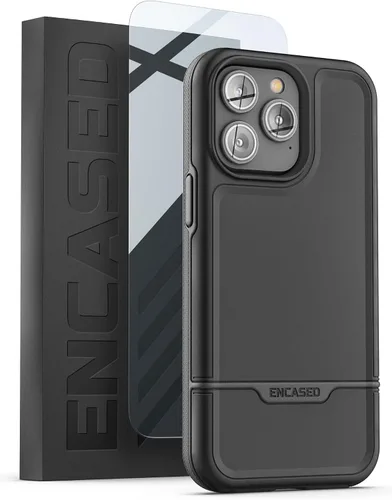 Vista 17 de ENCASED Funda a prueba de golpes compatible con iPhone 14, funda ultra protectora resistente para teléfono, serie Rebel (negro)