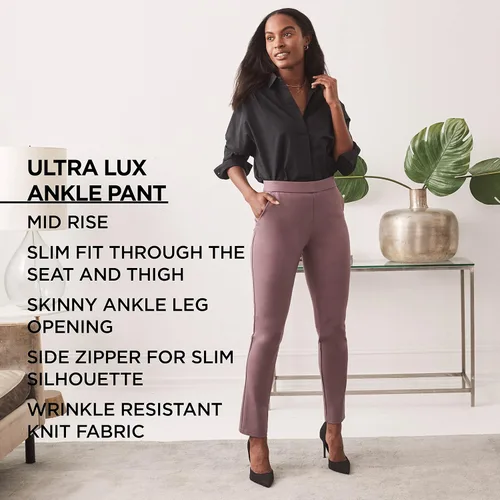 Vista 5 de Lee Women's Petite Ultra Lux Comfort Any Wear Slim Ankle Pant