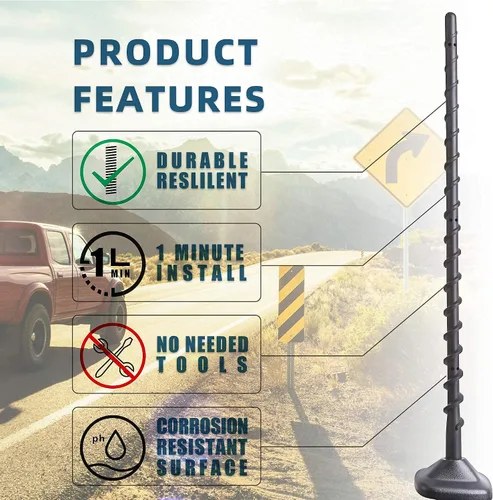 Vista 3 de VOFONO Antena de 13 pulgadas compatible con F150 2009-2025, F-250 F-350 2017-2025, accesorios para camiones Ford, antena de radio de coche